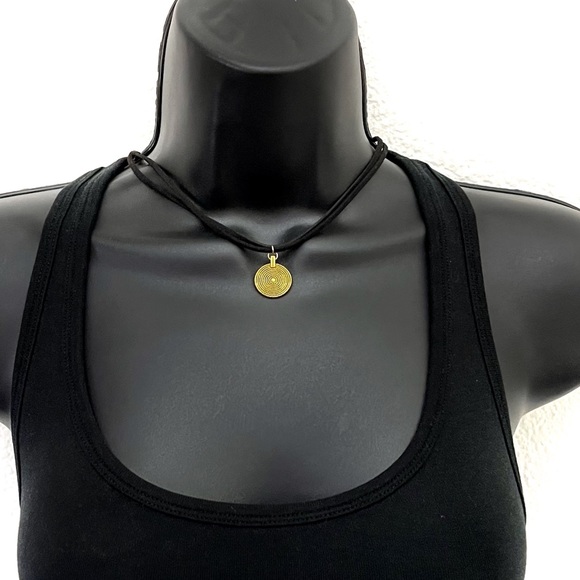 5/$20 Minimalist double corded suede choker w pendant - Picture 2 of 9